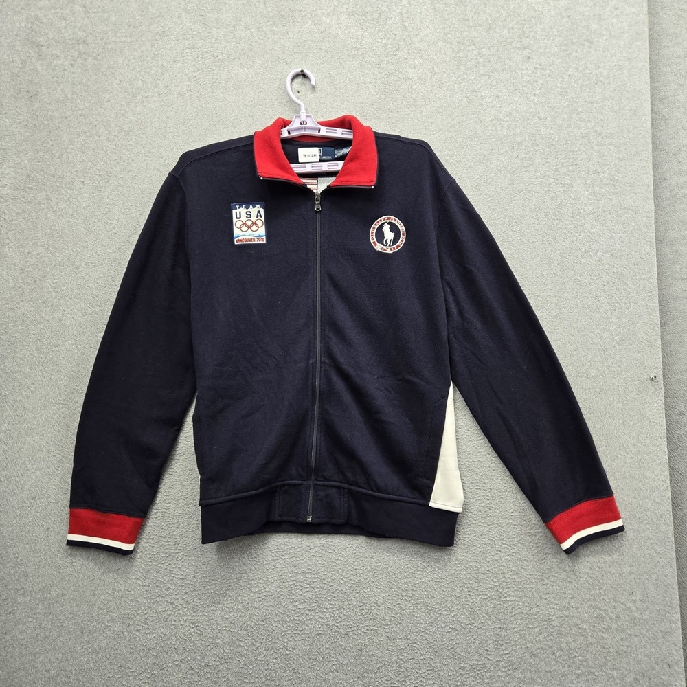 Polo Ralph Lauren Men Jacket XL Navy Olympic Team USA Track Vancouver 2010